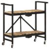 Kitchen Trolley 34.2"x14.2"x31.9" Solid Mango Wood