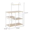 Light Beige Kitchen Baker's Rack Utility Storage Shelf 35.5" Microwave Stand 4-Tier 3-Tier Shelf for Spice Rack Organizer Workstation with 10 Hooks RT