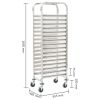 Kitchen Trolley for 16 Trays 15"x21.7"x64.2" Stainless Steel