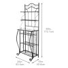 5-Tier Metal Kitchen Bakers Rack ;  Microwave Storage Rack Oven Stand with Wine Storage Organizer Workstation Black (25" x 16" x 68")