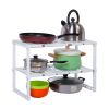 2-Tier Sink Rack Under Cabinet Organizer Storage Expandable Kitchen Shelf Holder