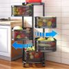 Joybos® Rotating Multi-Layer Kitchen Metal Shelf with Wheels