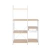 Light Beige Kitchen Baker's Rack Utility Storage Shelf 35.5" Microwave Stand 4-Tier 3-Tier Shelf for Spice Rack Organizer Workstation with 10 Hooks RT