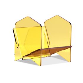 Transparent Bookshelf Acrylic Storage Rack (Option: Yellow Single Layer)