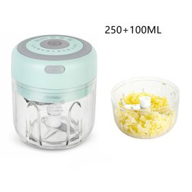 Mini Electric Garlic Chopper USB Charging Ginger Masher Machine Sturdy Durable Chili Vegetable Crusher Kitchen Tool (Option: Green high cup350ML-USB)