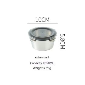 304 Stainless Steel Crisper Sealed Storage Box (Option: 10cm-304 Stainless Steel)