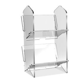 Transparent Bookshelf Acrylic Storage Rack (Option: Translucent Blue Double Layer)