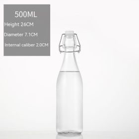 Glass Transparent Sealed Liquor Storage Bottle Wine Fermentation Jar (Option: 500ml Cylinder Bottle)