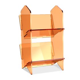 Transparent Bookshelf Acrylic Storage Rack (Option: Orange Double Layer)