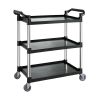 Household Commercial 3-Tier Utility Service Cart with Flat Handle