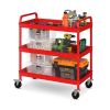 Household Commercial 3-Tier Utility Service Cart with Flat Handle