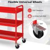 Household Commercial 3-Tier Utility Service Cart with Flat Handle