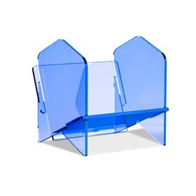 Transparent Bookshelf Acrylic Storage Rack (Option: Translucent Blue Single Layer)