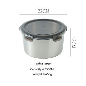 304 Stainless Steel Crisper Sealed Storage Box (Option: 22CM-304 Stainless Steel)